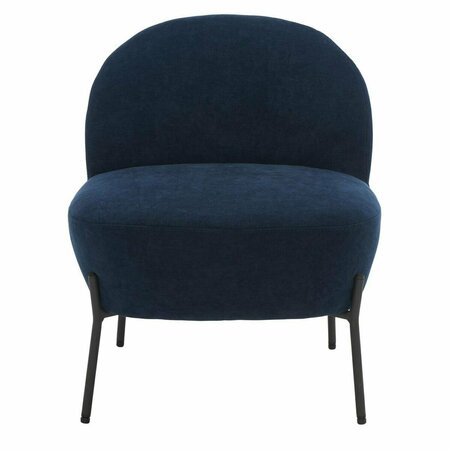 SAFAVIEH 21.4 x 25.7 x 26 in. Brax Petite Slipper Chair, Navy ACH5101C